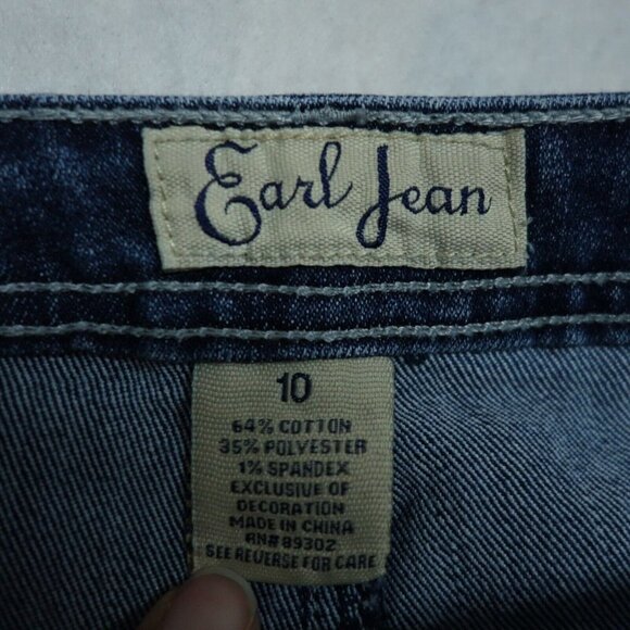 Earl Capri Jeans Women's Sz 10 Blue Denim Mid Rise Cotton Stretch Regular Fit - Picture 5 of 9
